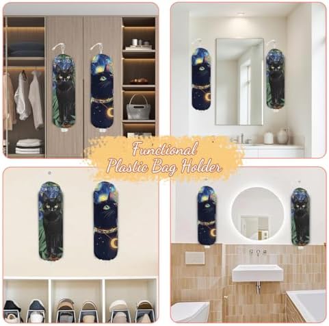 2 Pcs Cat Plastic Bag Holder, Wall Mount Plastic Bag Holders Storage bag - Image 6
