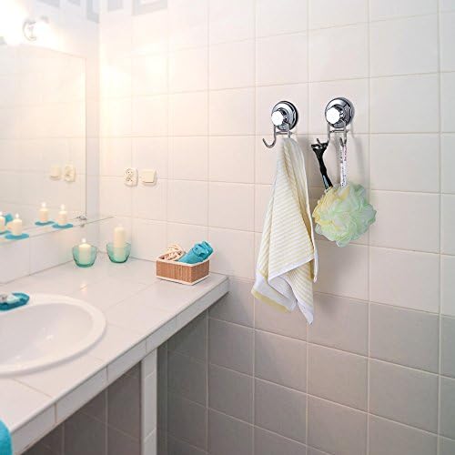 SANNO Suction Cup Hooks for Shower Vacuum Hook for Flat Smooth Wall Surface Towel Robe Bathroom Kitchen Shower Bath Coat, Stainless Steel (6 Pack) - Image 5