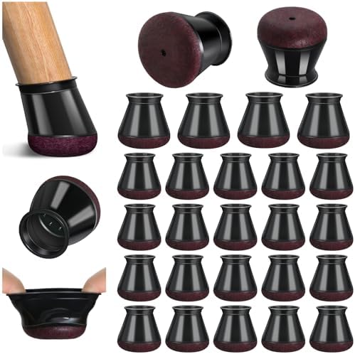 PISAO 24 Pcs Chair Leg Floor Protectors Caps Cover Pad for Hardwood Floors by PISAO