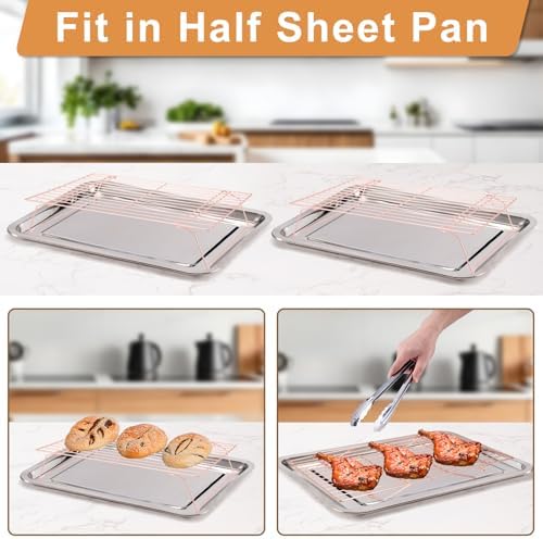 Briout Cooling Rack for Cooking Baking 3 Tiers,16"x10" Wire Rack, Rose Gold - Image 3