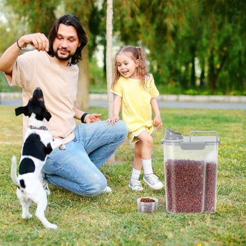 LEAWALK 5-7Lbs Airtight Dog Cat Pet Food Storage Container- Light Gray - Image 6