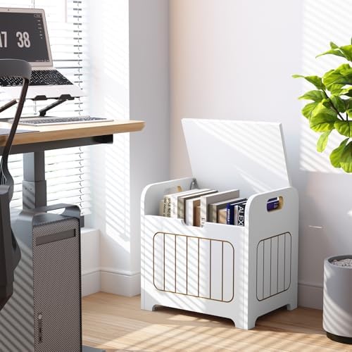 Aenuert Storage Chests, Small Cube Organizer Box,Wooden Entryway Storage (White, With Handle) - Image 5