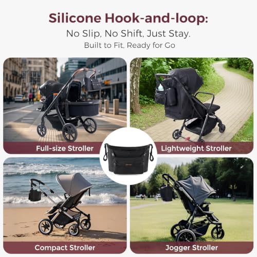 Momcozy Slim Stroller Organizer with 2 Insulated Cup Holders - Image 6
