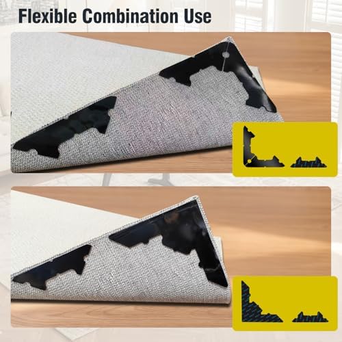 24 Pcs Large Non Slip Rug Pads Carpet Tape for Hardwood & Tile,No Residue - Image 3