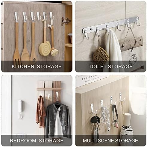 Zaybod 15 PCS Coat Hooks | Robe & Backpack Hooks with 30 Screws (White) - Image 3