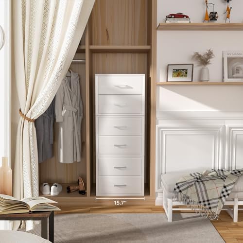 BOLUO Stackable Storage Drawers Closet Organizers and Storage Fabric White 2 Drawer Dresser for Bedroom Modern - Image 5