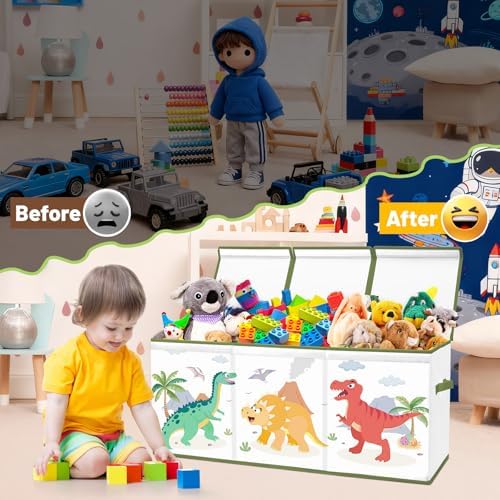 Toy Storage Box with Lids Extra Large Collapsible Toy Box Chest for Kids - Image 4