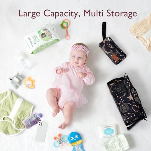 Momcozy Universal Baby Stroller Organizer, 2 Insulated Cup Holder, Detachable Zippered Pocket, Adjustable Shoulder Strap, Large capacity for baby essentials, Compact Design Fits Any Strollers - Image 3