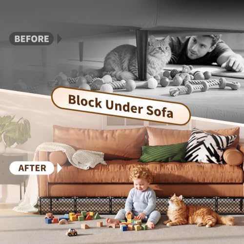 Goovilla Under Couch Blocker for Pets, 12 Pcs with 50 Zips Ties, Black - Image 4