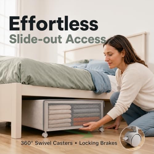 Fokyfok 2Pack Under Bed Storage Containers,10 inch Height,31 inch Long - Image 2