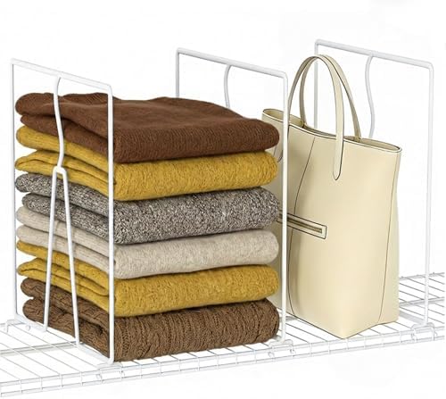 SortNStore Wire Shelf Dividers for Closet: Tall 12in x Deep 12in, 6 Pack by SortNStore