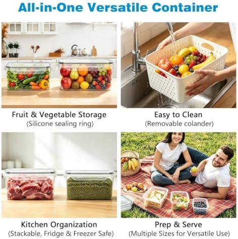 4 Pack Heavy-Duty Fruit Storage Containers for Fridge, Produce Fresh Keeper - Image 3