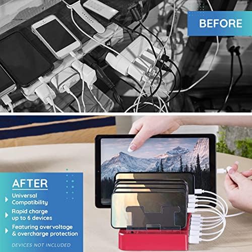 Fast Charging Station for Multiple Devices, 6-Port Multi USB Charging Dock - Image 2