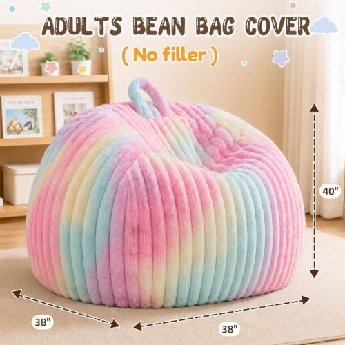 Bean Bag Cover No Filler Stuffed Animal Storage Bean Bag Chair Cover - Image 2