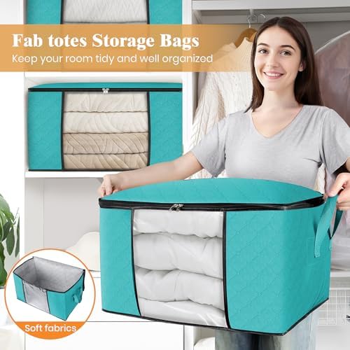 Fab totes 10 Pack Storage Bags for Clothes Blanket Storage Bins with Lids - Image 5