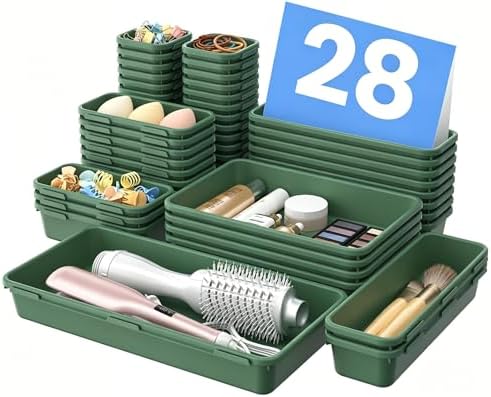 A-LuGei 【Military Grade】 Drawer Organizer for Vanity Bathroom Makeup Desk by A-LUGEI