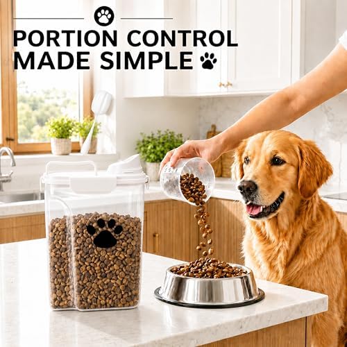 5-7Lbs Dog Storage Container with cleaning brush and Measuring Cup - Image 4