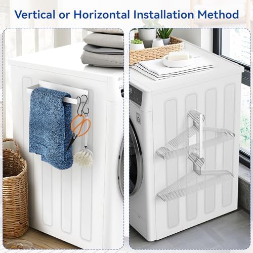 Laundry Room Organization and Storage Magnetic Dryer Ball Holder with Magnetic Hanger Holder, Magnetic Lint Bin for Washer Dryer, Iron Basket Dryer Ball Container, Magnetic Laundry Organizer (White) - Image 6