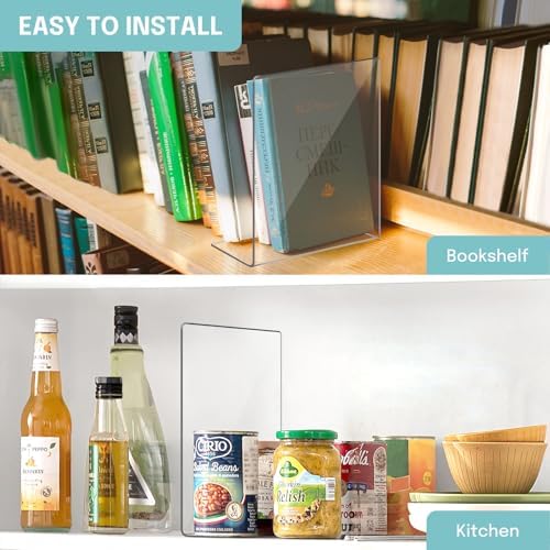 OKPOW Shelf Dividers for Closet Organization: 12 Pack Durable Clear Acrylic Divider Organizer for Shelves - Vertical Adjustable Shelving Separators for Clothing Purse - Image 6