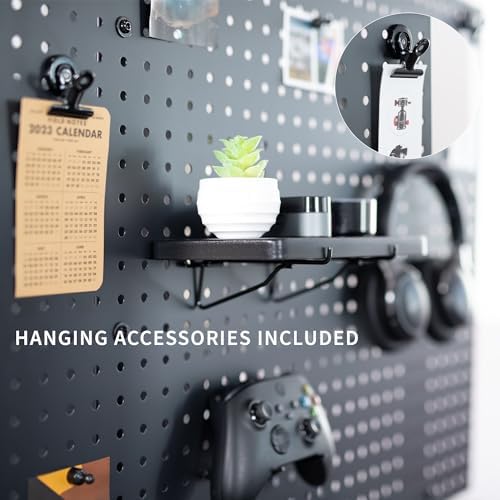 VIVO Black Clamp-on 30 x 24 inch Desk Pegboard, PP-DK30B-1 - Image 4