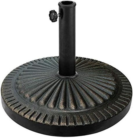 GIANTEX 31.5 lbs Patio Market Umbrella Base, Heavy Duty Cast Iron Resin Outdoor Stand, Vintage Garden Umbrella Holder, Umbrella Holder for Deck Porch Lawn Garden by Giantex