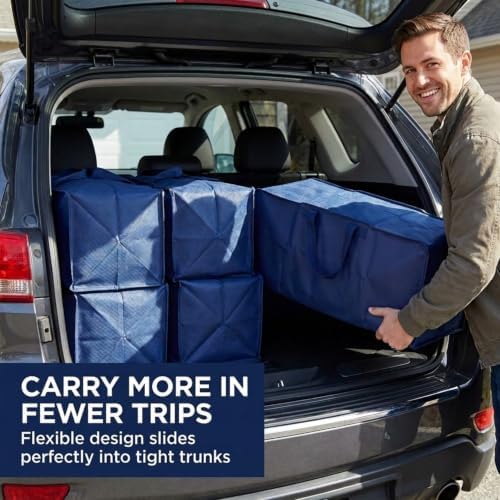 PACKING BAGS 4-Pack XL Moving Bags with Strong Handles & Zippers, Blue - Image 4