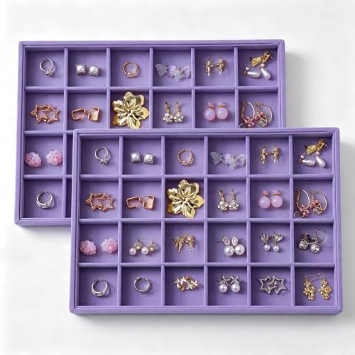 Large Velvet Jewelry Tray Display Drawer Inserts 2 Pack by Unknown