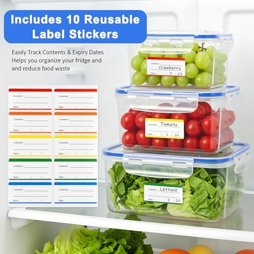 3 Pcs Fruit Storage Containers for Fridge with Removable Colander, Lid - Image 4