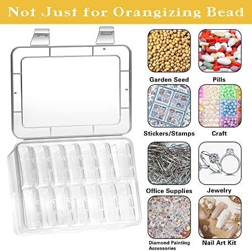 Mathtoxyz Small Bead Organizers, 45 Pieces Plastic Storage Cases Mini Clear Bead Storage Containers Transparent Boxes with Hinged Lid and Rectangle Clear Craft Supply Case - Image 4