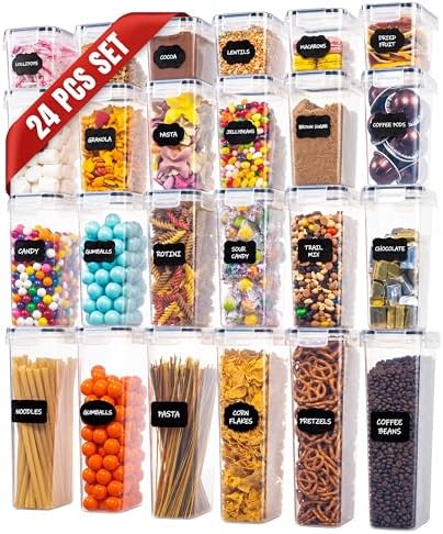 Oizeir Airtight Food Storage Containers with Lids 24-Pack, Pantry Kitchen by Oizeir