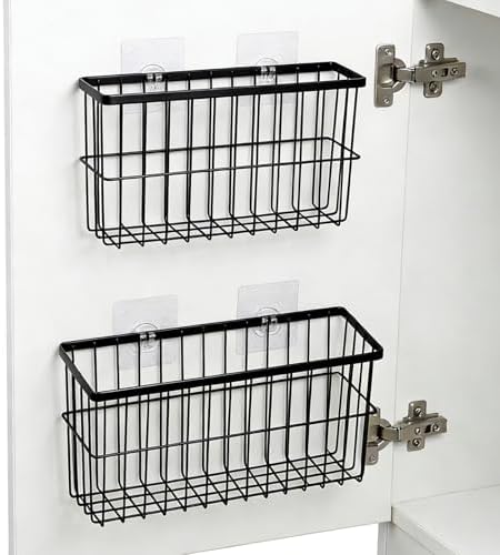FAMNONE 2-Pack Adhesive Cabinet Door Organizer, 5.9" Inside Cabinet Storage by FAMNONE