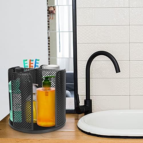 Cup and Lid Organizer Cup Dispenser Coffee Cup Organizer Paper Cup Holder Rotating for Bathroom, Restaurant, Break Room, Coffee Station, Bar, Buffet, Kitchen Cabinet, Countertop,4 Compartment - Image 3