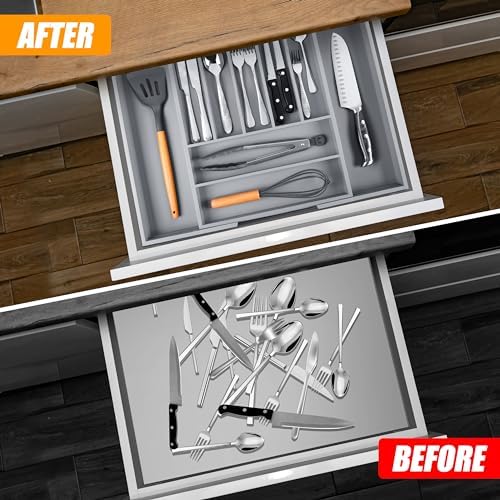 Kitchen Silverware Drawer Organizer and Storage Cabinet Utensil Rack Bathroom Counter Vanity Extra Large Big Cooking Drawer Organizers Countertop Pantry Storage Cabinet Best Kitchen Must Haves 2025 - Image 4