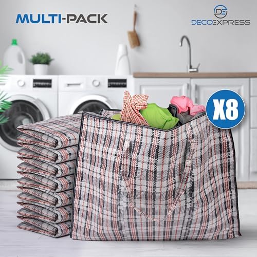 8 Pack Heavy Duty Moving Bags with Strong Zipper & Carrying Handles, 107L/ 28 gal Large Durable Clothes Storage Totes, 88 lbs Packing Moving Boxes, Closet Organizers and Storage (29.9x23.2x29.4 IN) - Image 6