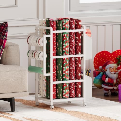 NinPeen Gift Wrapping Paper Organizer&Storage Cart with Slap Bracelets - Image 2