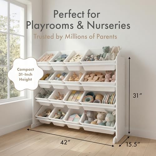 Humble Crew Kids Toy Organizer with 16 Bins, 4 Tier Storage for Playroom - Image 6