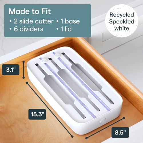 YouCopia StoraRoll Food Wrap Dispenser 3-in-1, Aluminum Foil Wrap Organizer - Image 3