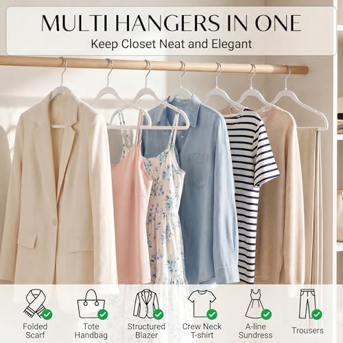 SMARTOR Plastic Hangers 100 Pack - Thin Hangers for Space Saving - White - Image 2