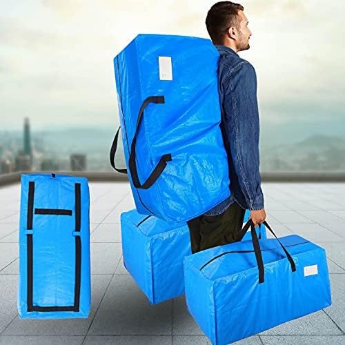 AlexHome Heavy Duty,Extra Large Packing Bags for Moving,Reusable Plastic Moving Totes,Clothes Storage Containers,Moving Supplies Bins,Compatible with Ikea Frakta Cart (Blue,Set of 5) - Image 5