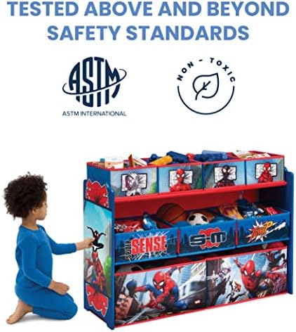 Marvel Spider-Man Deluxe 9 Bin Design and Store Toy Organizer by Delta Children, Greenguard Gold Certified - Image 3