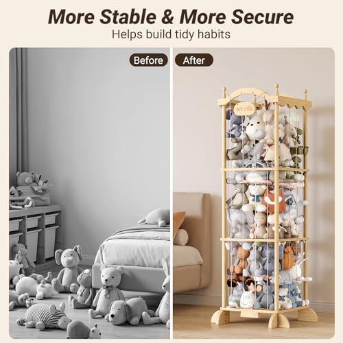 COSYLAND Stuffed Animal Storage Plushies Organizer for Kids Room - Image 6