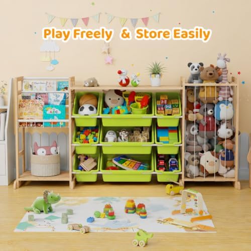 65" Large Toy Storage Organizer with Bookshelf and Stuffed Animal Storage - Image 5