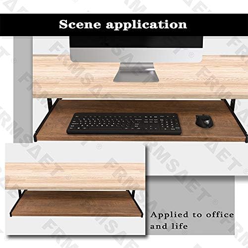 FRMSAET Under Desk 20/24/30 inch Keyboard Drawer Platform (24 in, Brown) - Image 5