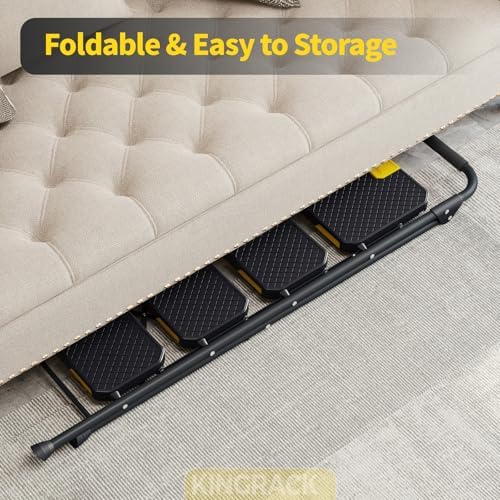 KINGRACK 4 Step Ladder, Steel Step Stool with Safe-Lock, Load 800lbs, Black - Image 6