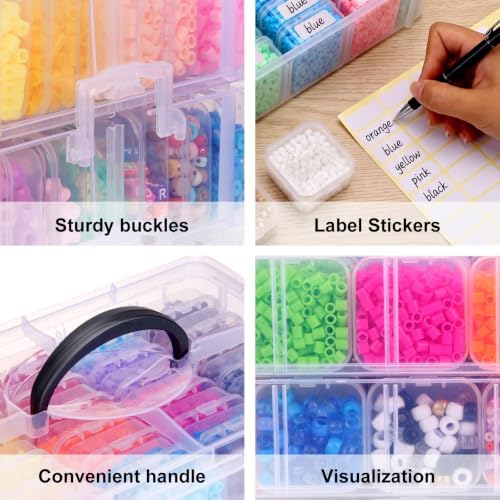Stackable Bead Organizer 4 Tier with 120pcs Small Boxes Storage Container - Image 3