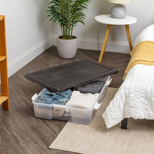 IRIS USA 47 Qt Underbed Storage Bins with Gasket Lids, Gray/Clear - Image 5