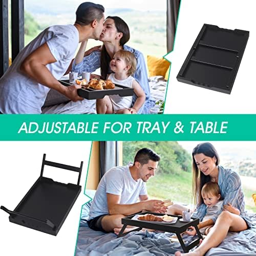 Artmeer FSC 100% Bamboo Bed Tray with Folding Legs, X-Large, Black - Image 5