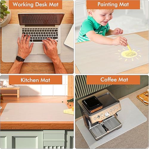 36” x 24”Silicone mat, Large Silicone Heat-Resistant mat, Kitchen countertop Non-Slip mat, Craft Table placemat.(Translucent) - Image 5