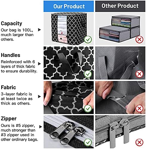 Storage Bags 2 Pack 100L Clothes Organization and Storage Containers - Image 3