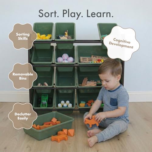 Humble Crew Kids Toy Organizer with 12 Bins, 4 Tier Storage for Playroom - Image 5